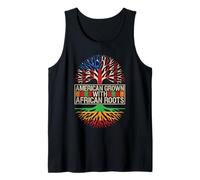 Black History Month American Grown African Roots USA Flag Tank Top