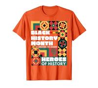 Black History Month Celebrating African Black History Month T-Shirt, Men, Orange, 3X-Large