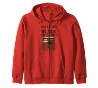 Black History Month Centennial 100 Years of Black Excellence Zip Hoodie