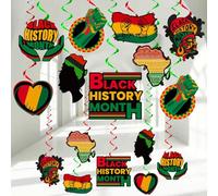 Black History Month Decorations Hanging Swirls Black History Decorations African BHM Party Supplies for Indoors and Outdoors Black History Month Decor Hanging Ceiling Streamers