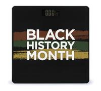 Black History Month Digital Bathroom Scale for Body Weight LCD Display Tempered Glass Weighing Scales