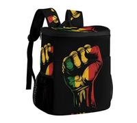 Black History Month Fist Juneteenth Cooler Backpack Insulated Ice Chest Bag Lunch Box Rucksack for Men Women