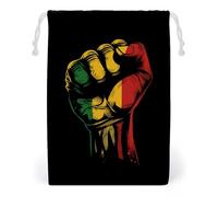 Black History Month Fist Juneteenth Drawstring Bags Portable Makeup Pouch Gift Bag Storage Organiser