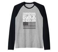 Black History Month Flag Foundational Black American Raglan Baseball Tee