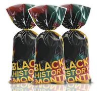 Black History Month Gift Bags Cellophane Treat Bags, African-American History Month Plastic Candy Cookie Goodie Bags for BHM Independence Day Juneteenth 1865 Freedom Day Party Favor Supplies