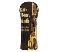 Black History Month Golf Covers Premium Leather Waterproof Headcover with Interchangeable No. Tags for Woods and Driver Hybrid
