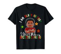 Black History Month I Strive To Make Ancestors Afro Boy T-Shirt