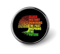 Black History Month Inspiring Future Round Brooch Pin Badge Lapel Tie Pin for Women Men Office Worker Teacher Decor