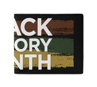 Black History Month Men Wallet Leather Bifold Wallets with Window Slim Minimalist Front Pocket