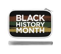 Black History Month Pencil Case Holder Pouch Stationery Pen Bag PU Leather Organizer