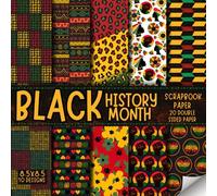 Black History Month Scrapbook Paper, 8.5x8.5, 10 Designs, 20 Double-Sided Sheets: Decorative Juneteenth Paper For Scrapbooking, craft Paper for Junk ... & Mixed Media, Origami, Collage & Card Making