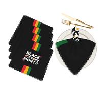 Black History Month Table Napkins Cloth Set of 4 Soft Colorful Stripes Washable and Reusable Dinner Napkins for KitchenWeddings Parties 18 x 18 inch