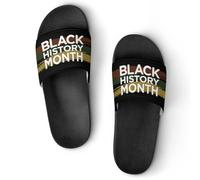 Black History Month Women's House Slippers for Men Shower Slides Bathroom Shoes Sandals 37 (235mm)