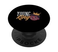 Black History Month Young Black King Boy PopSockets Adhesive PopGrip