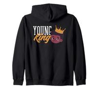 Black History Month Young Black King Boy Zip Hoodie
