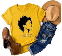 Black History Shirts Womens Music T Shirt Rapper Lauryn Tee Black Girl Graphic Tees Gift Melanin Afro Girl Magic Tops, Yellow, XXL
