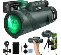 Black hole 10X42 HD Monocular Telescope High Power, Waterproof HD Pocket Monoculars Scope for Adults, Monocular with BAK4 Prism and FMC Lens for Bird Watching Hiking Camping, Green
