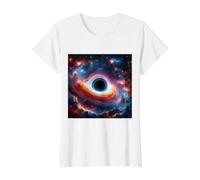 Black Hole Astro Physics Value Graphic T-Shirt, Women, White, M
