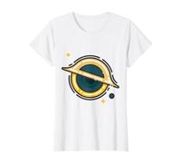 Black Hole Astro Physics Value Graphic T-Shirt, Women, White, S