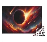 Black Hole Eclipse Celestial Dance Adult Jigsaw Puzzle, 1000 Pieces, 38x26cm/1000pcs, for Calm Hands-on Time after Work; White Card with A Low-dust Finish
