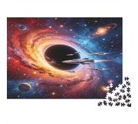 Black Hole Galaxy 1000 Piece Jigsaw Puzzle Paper Puzzle for Adults Outer Space Scene Relaxing Jigsaw Puzzle for Family Focus Gift 38x26cm/1000pcs