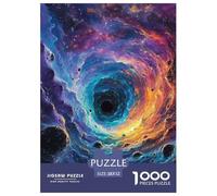 Black Hole Puzzle 1000 Piece Challenging Game Celestial Bodies Jigsaw Puzzles Have Fun Learning 100% Recycled Cardboard for Adults And Kids Age 14 Years Up 52x38cm/1000pcs