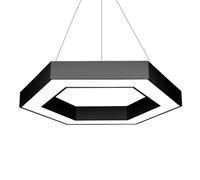 Black Hollow Design LED Ceiling Light Chandeliers With Hexagon Shape, Hanging Lamp Fixture, Coffice Ceiling Suspended Light Cold White Light Energy Saving Pendant Light Modern Minimalist Style