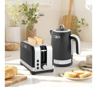 HOMCOM 3000W Rapid Boil Kettle and Toaster Set with Otter Thermostat, Black, Black