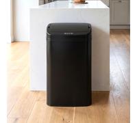 (Black) HOMCOM 48L Sensor Bin, Galvanised Steel Kitchen Bin with Automatic Close