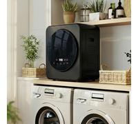 HOMCOM 4 kg Vented Tumble Dryer, 800W Compact Freestanding Front Tumble Dryer with Stainless Steel Tub and Customisable Timer, Wall-Mounted Portable Small Clothes Drying Machine, Black
