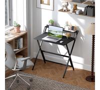 Homcom 81.5 Cm Folding Computer Desk For Small Spaces Bedroom, Black