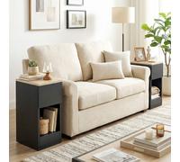 Homcom Bedside Tables Set Of 2, Nightstands For Bedroom, Living Room, Black