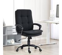 HOMCOM Office Chair, Computer Desk Chair with Dual-Layer Padding, Black - Black