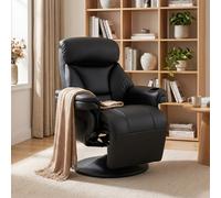 HOMCOM Upholstered Reclining Armchair with Adjustable Backrest, Black