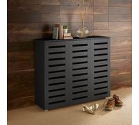 Home Source Oslo 3 Door Shoe Storage Cabinet Unit Black