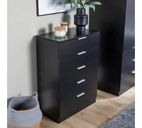Phoenix 5 Drawer Chest Bedroom Storage Unit Home Source Black One Size