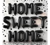 Black HOME SWEET HOME Letter Balloon for Housewarming Party Decoraction, 16 Inch Black HOME Foil Balloon Banner, New Home Balloon Sign for Sweet Homecoming Celebration Welcome Home Baby Party Decor