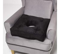 (Black) HOMESCAPES Faux Suede Coccyx Cushion