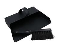 Black Hooded Bannister Dustpan and Brush Ash Carrier Fire Place Log Burner