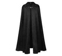 Black Hooded Cloak for Adult Halloween Cloak Funny Outfit for Vampire Devil Witch Red Hooded Cape Fancy Dress Costume Unisex Accessory for Men and Women A11 Black M