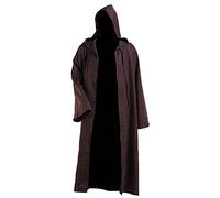 Black Hooded Cloak Robe Adult Wizard Vampire Knight Cosplay Cape Halloween