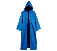 Black Hooded Cloak Robe Adult Wizard Vampire Knight Cosplay Cape Halloween