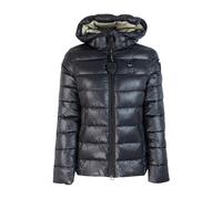 Black Hooded Coat with Check Pattern - female - Blauer - Winter Jackets - Black - M - Jackets M