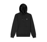 Black Hooded Sweatshirt with Tipped Trim M