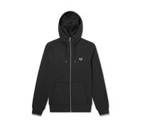 Black Hooded Zip Sweatshirt with Contrast Trim, male, Fred Perry, Zip-throughs, Black, XL, Sweatshirts & Hoodies XL