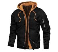 Black Hoodies Men Man Clothes Jumpers Gifts for Girls Back to School Season Spring Autumn Winter Thick Large Men's Solid Hooded Coat Casual Jacket Men's Discounted Items for Sale