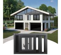 Black Horizontal Bathroom Sliding Window Replacement Basement Shed Windows with Glass & Screen, Slider Windows Casement for Chicken Coop((W x H) 122x56cm/48x22in)