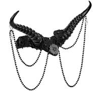 Black Horn Headpiece Halloween Gothic Fantasy Cosplay Fancy Dress Crown
