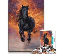 Black Horse 1000 Piece Jigsaw Puzzle for Adults Teens,Brain Intelligence Challenge Addictive Toys for Home Decoration (75x50cm)