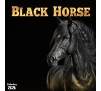 Black Horse 2026 Calendar: A Year of Graceful Power and Elegance • Roomy Monthly Planner Grids
